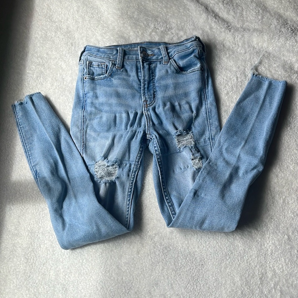 Kids Ripped High-Rise Skinny Jeans